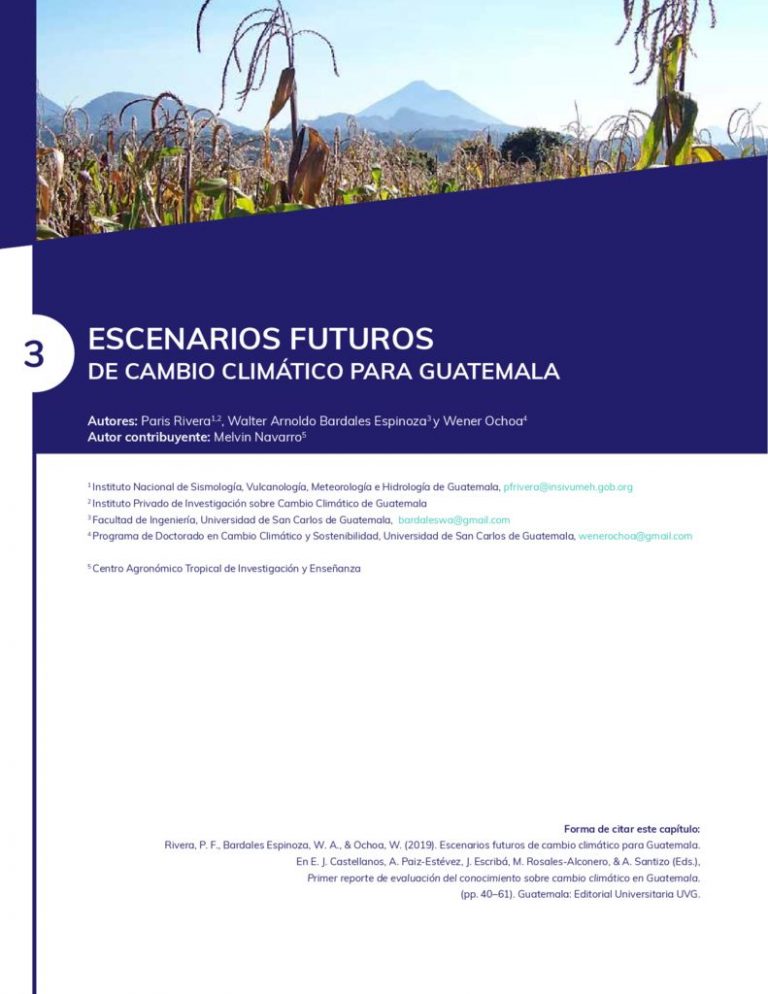 Capítulo 3- Escenarios Futuros De Cambio Climático Para Guatemala | SGCCC