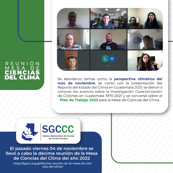 Décima reunión de la Mesa de Ciencias del Clima